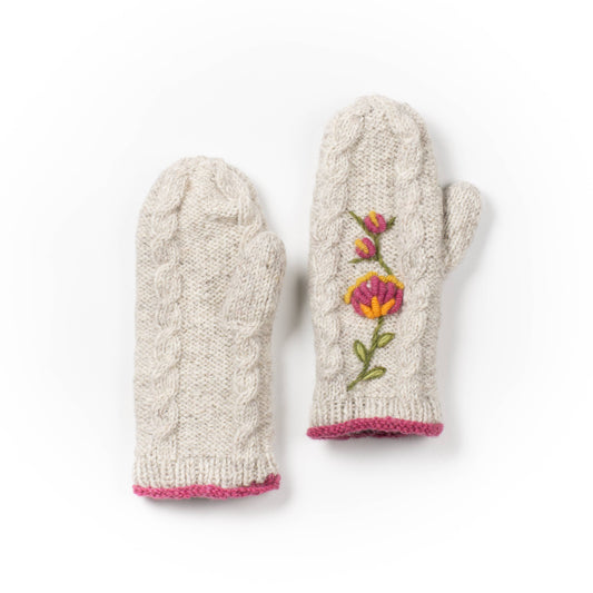 Blooms embroidered reading mitts