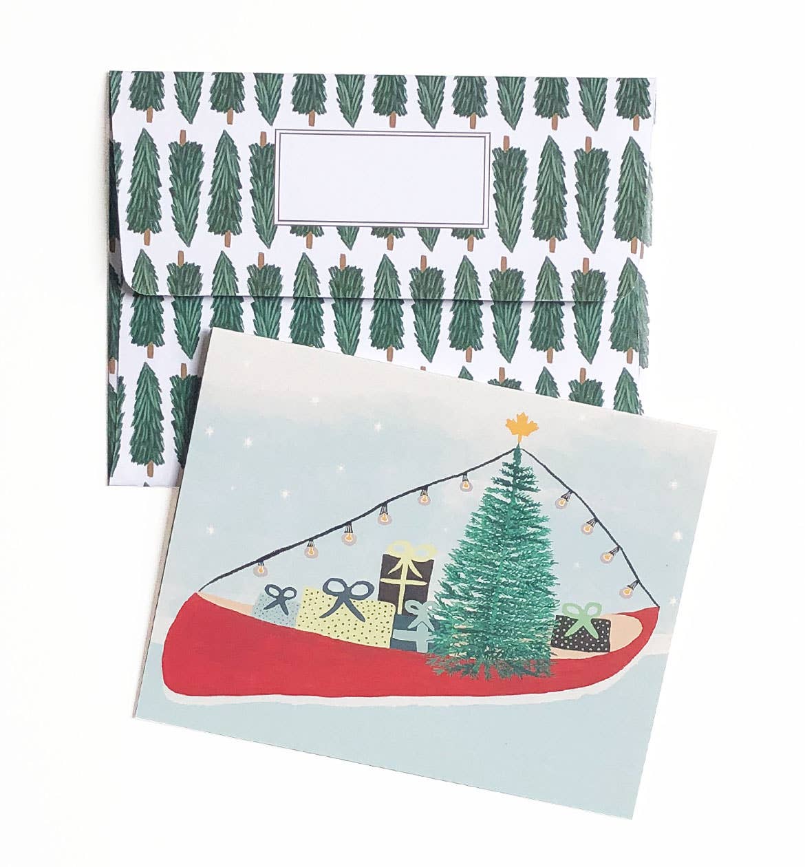 Canoe holiday greeting card