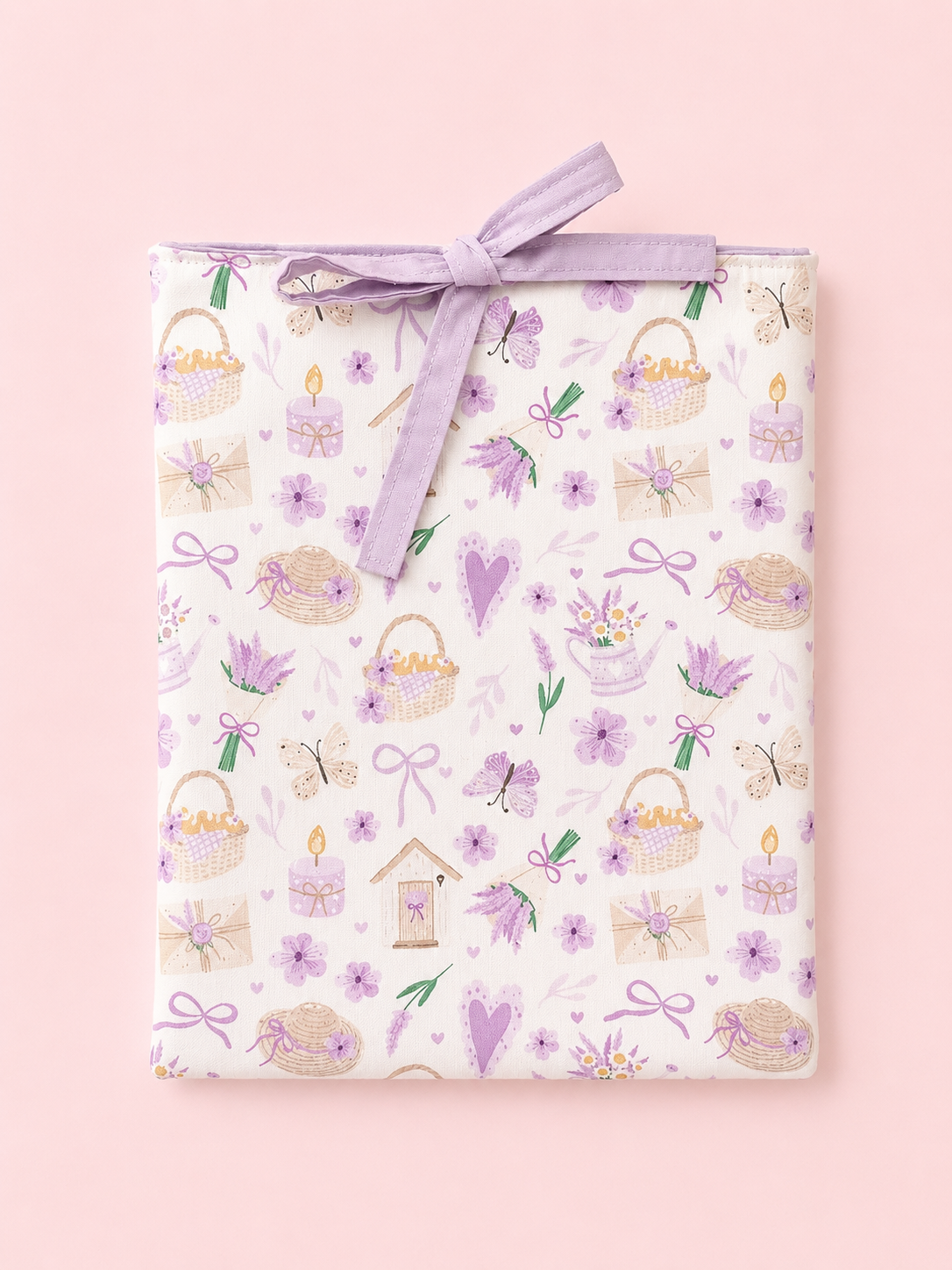 Lavender picnic book sleeve