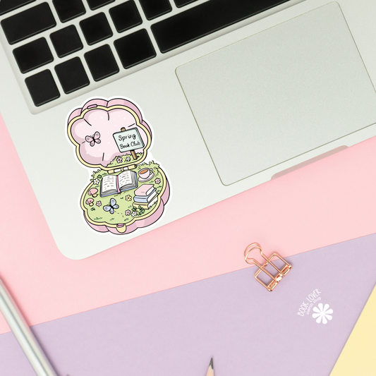 Spring book club pocket sticker