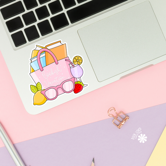 Bookish vacation sticker