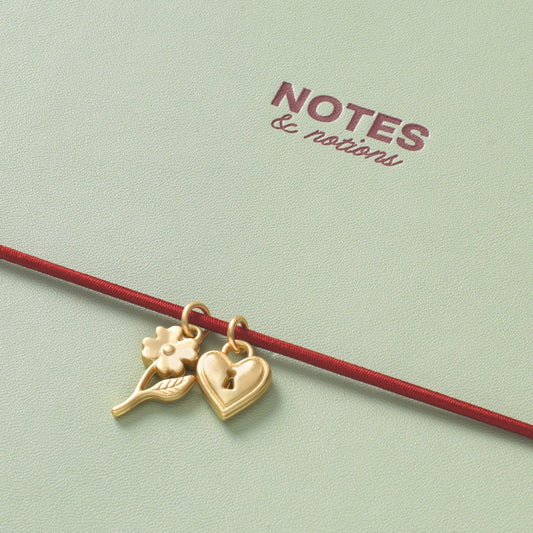 Lined notebook, A5 PU softcover - moss & ink