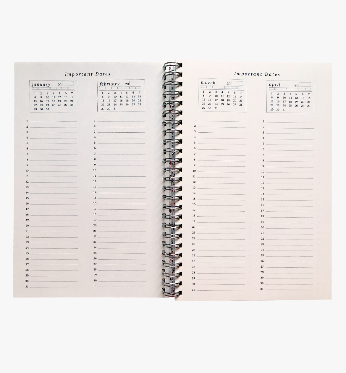 Japanese blossom undated weekly planner