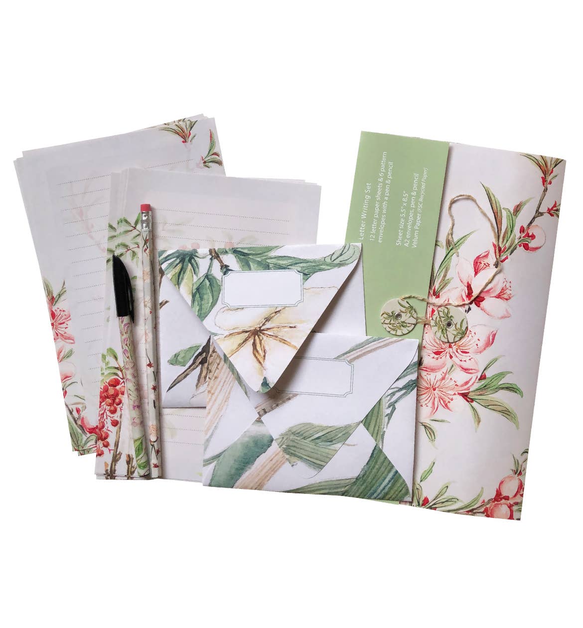 Vintage Japanese nature letter writing & stationary set