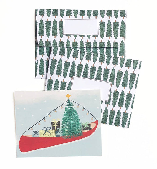 Canoe holiday greeting card