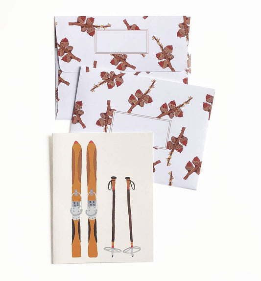 Vintage skis Christmas card
