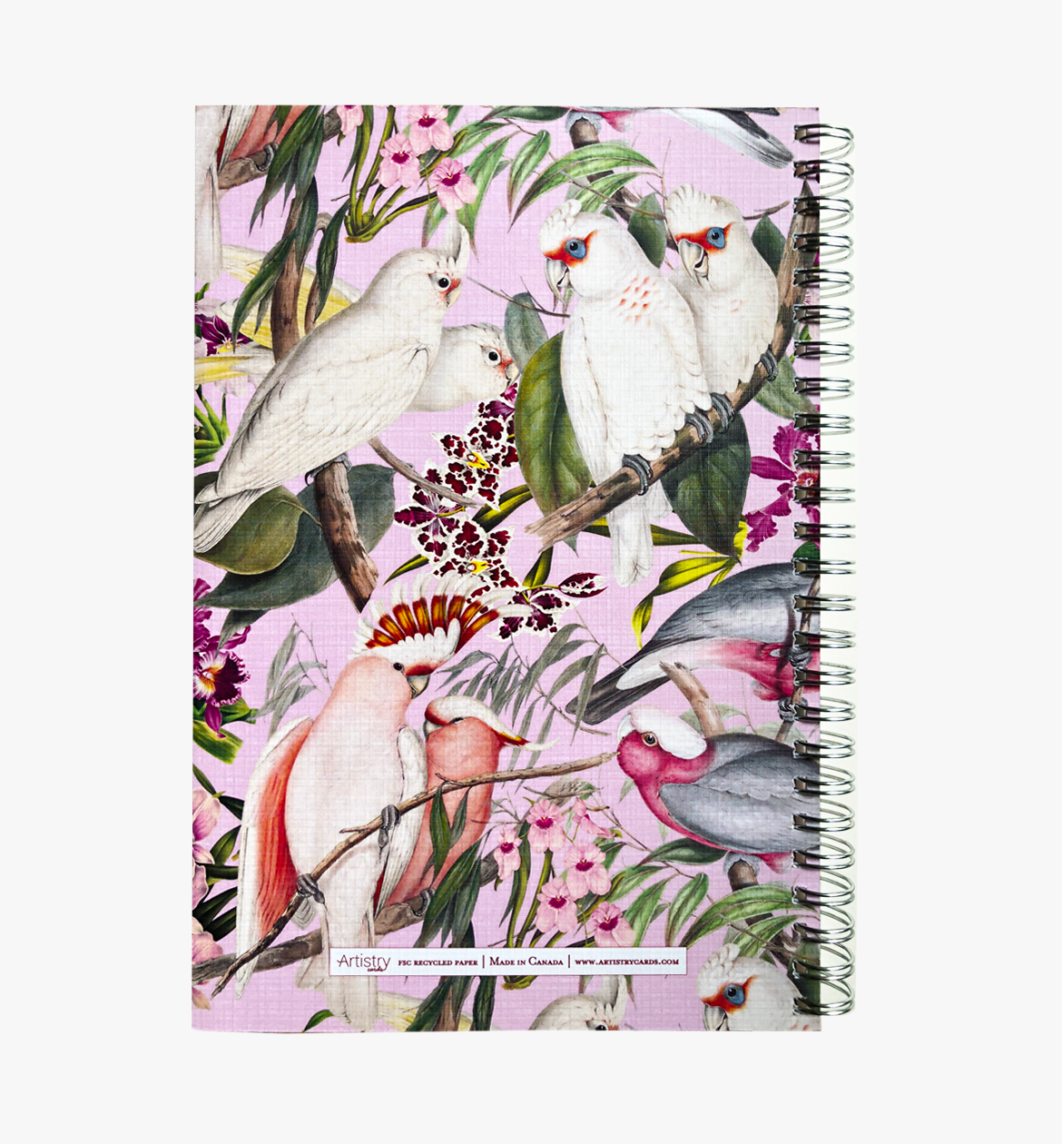 Cockatoo spiral notebook – hardcover lined journal