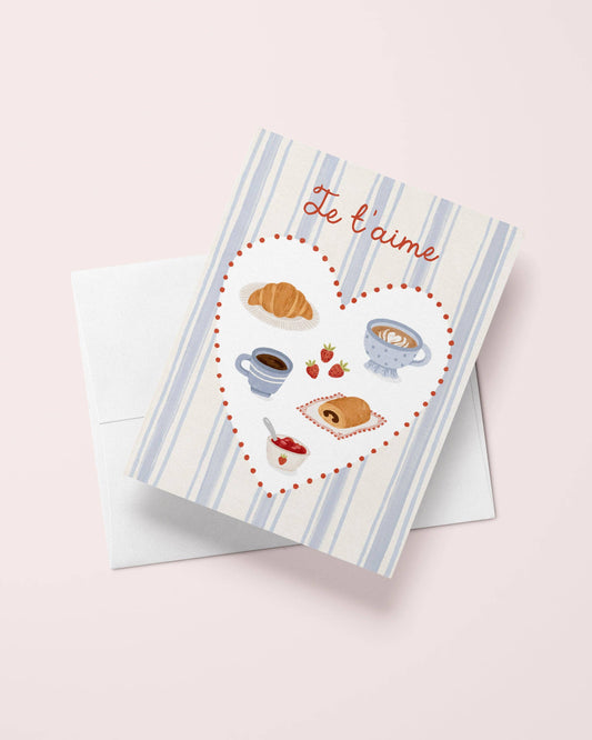 Lover's breakfast greeting card