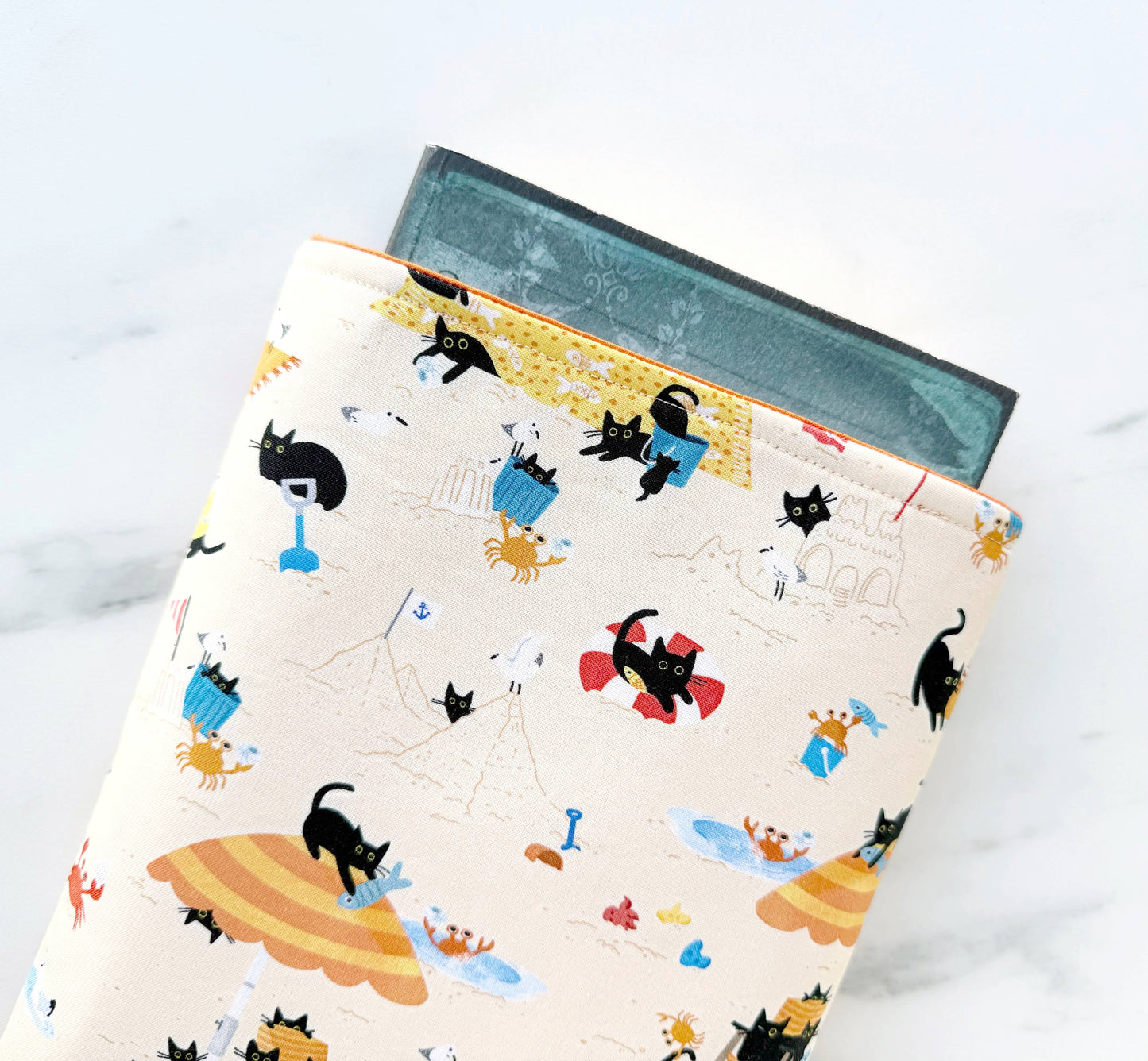 Beach cats padded book sleeve