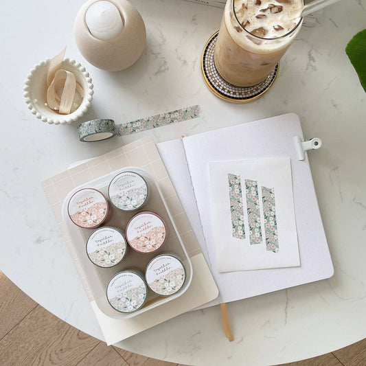 Summer bloom blue 15mm washi tape