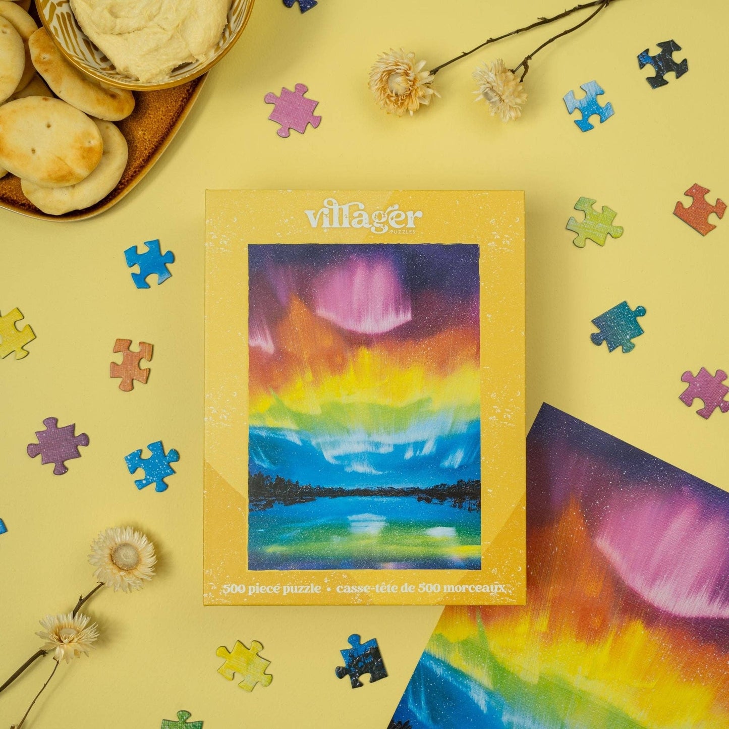 Rainbow Northern Lights 500-piece puzzle | designed in Canada
