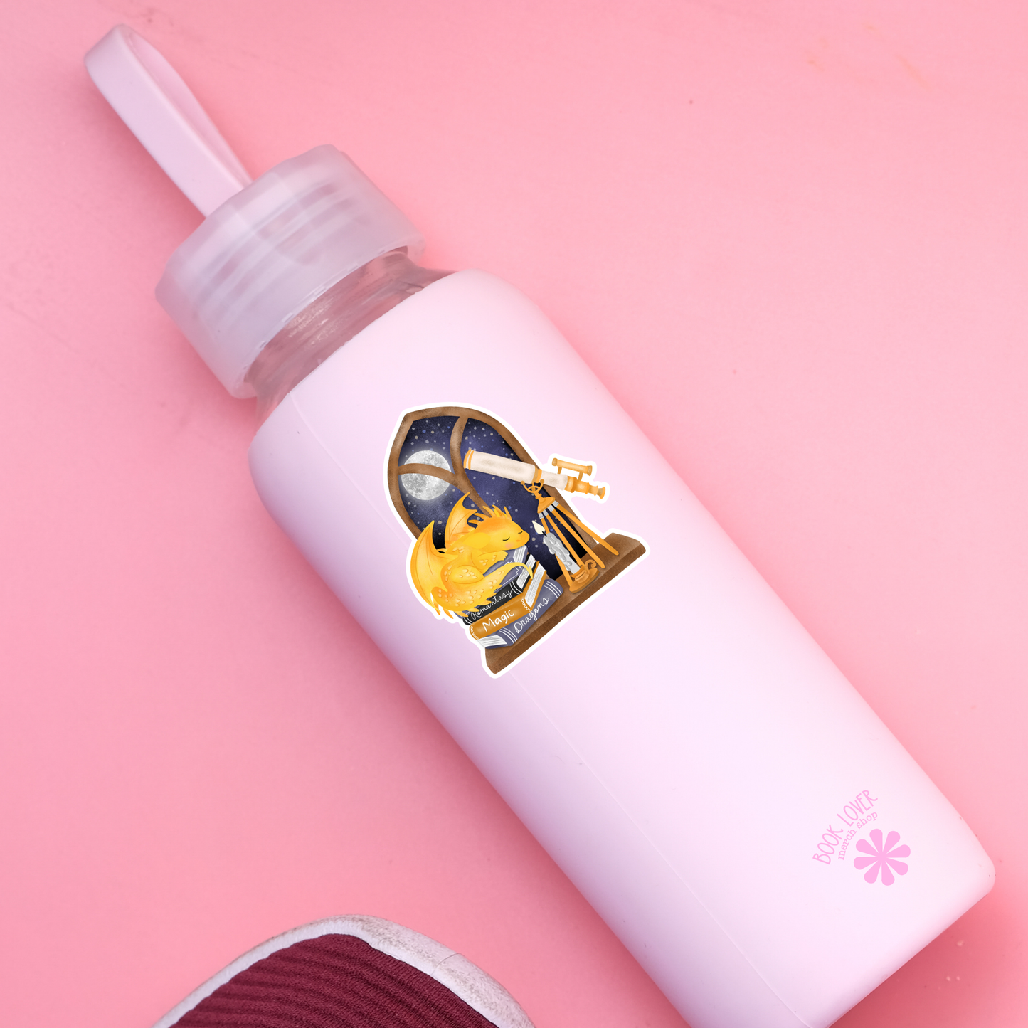 Sleepy book dragon sticker