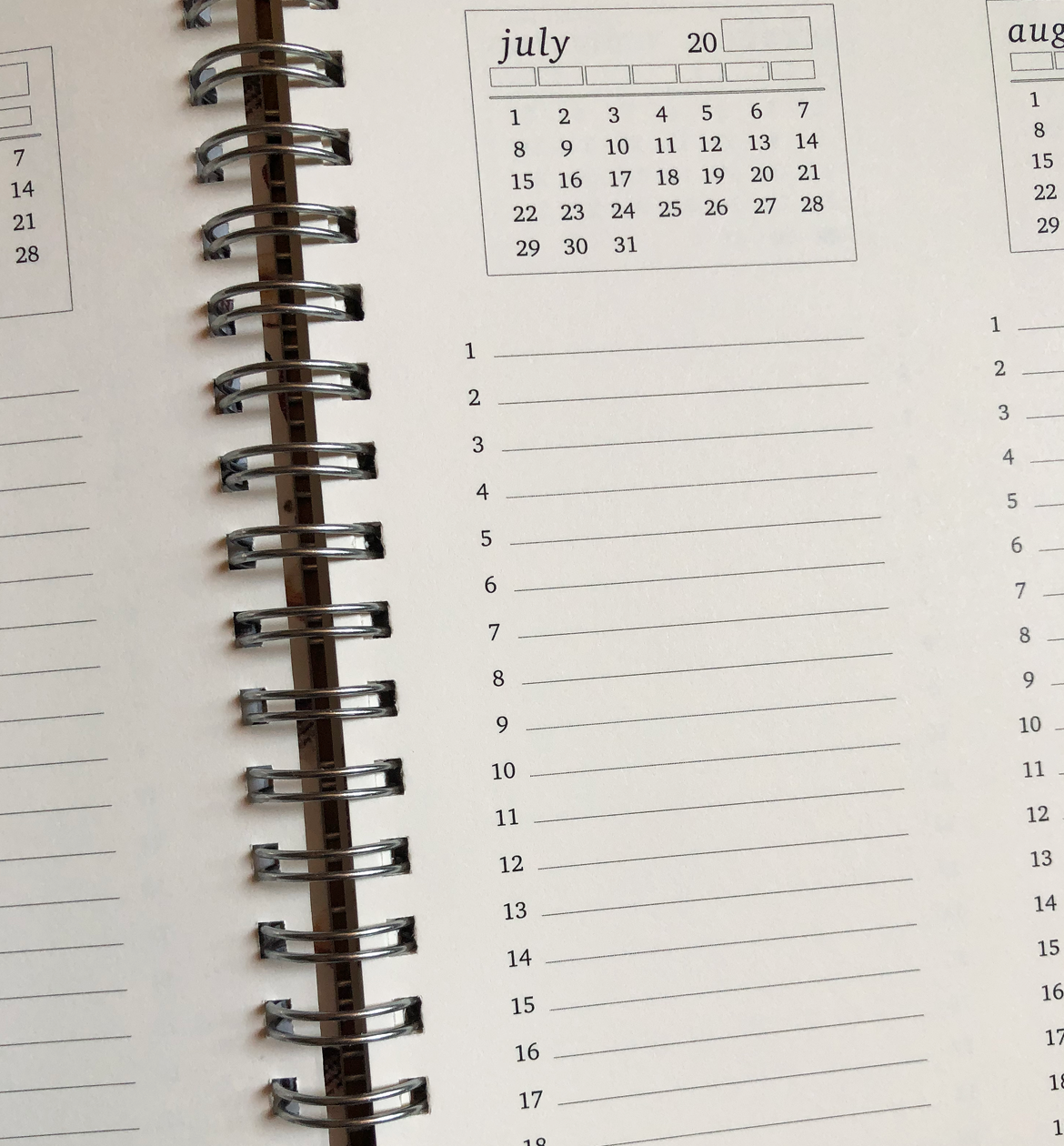 Cranes & hibiscus undated weekly planner