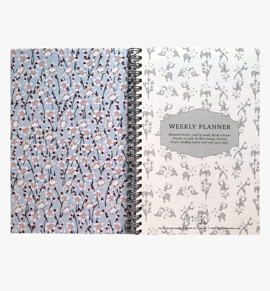 Japanese blossom undated weekly planner