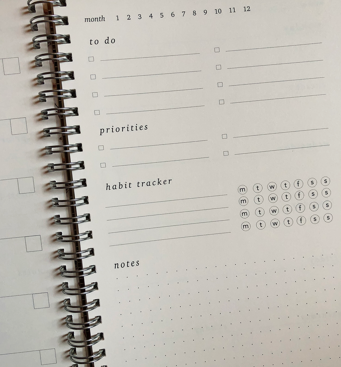 Cranes & hibiscus undated weekly planner