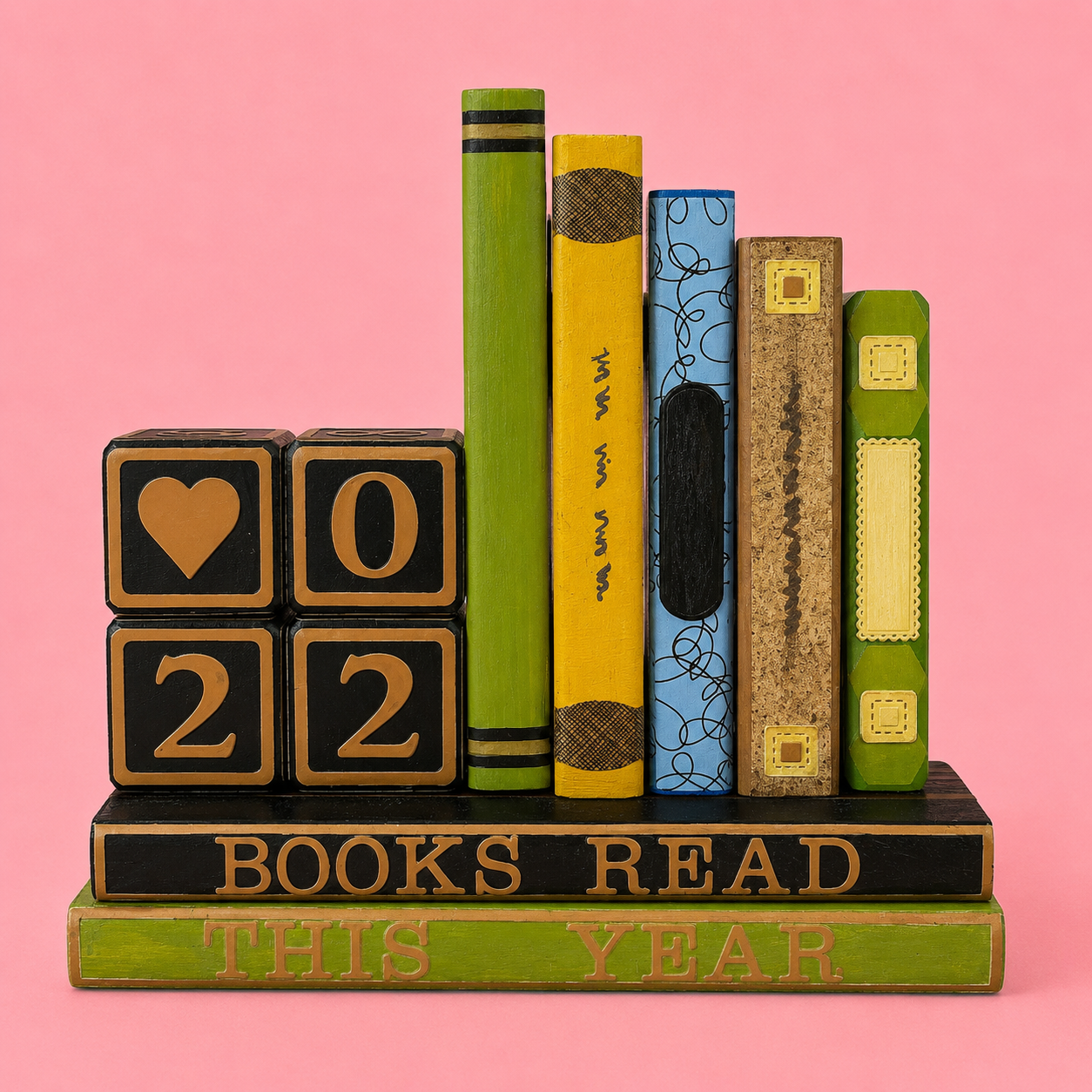 The yearly reading tracker bookend