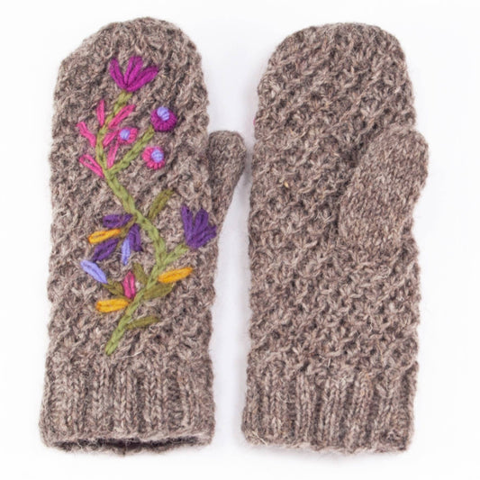 Naomi embroidered reading mitts