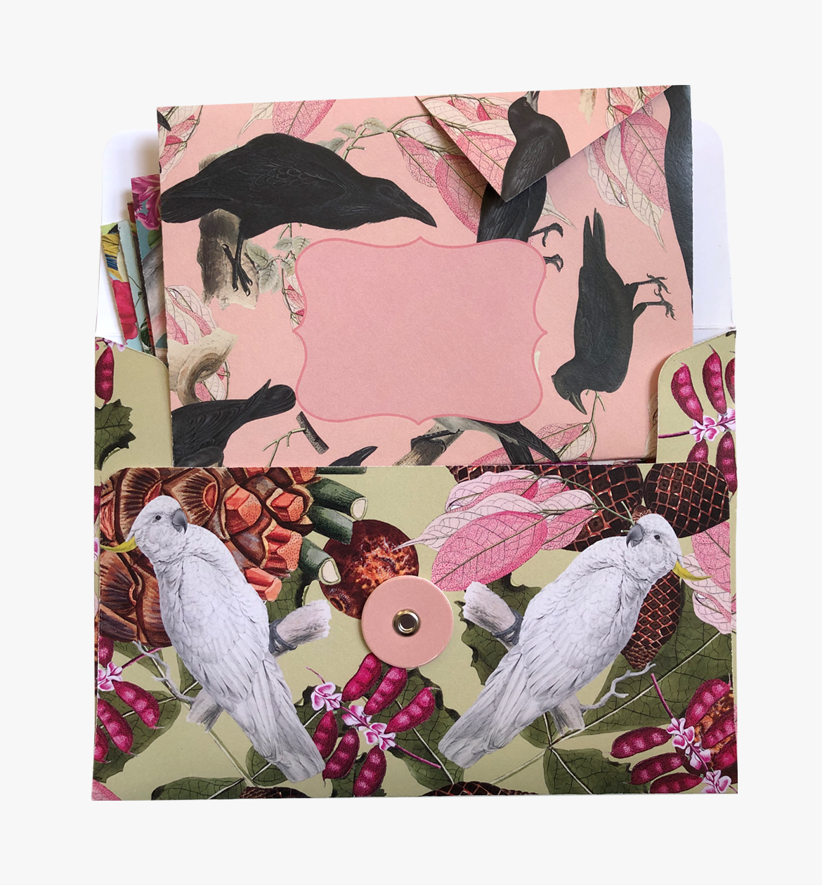 Birds of a feather origami snail mail set