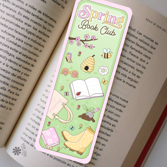 Spring book club bookmark