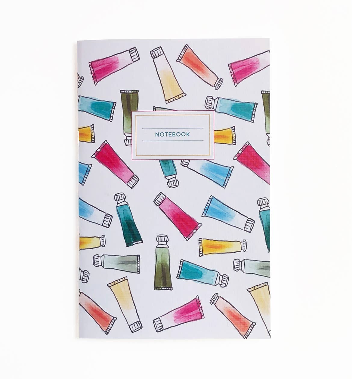 Colourful brush & paint tubes notebooks (2-pack)