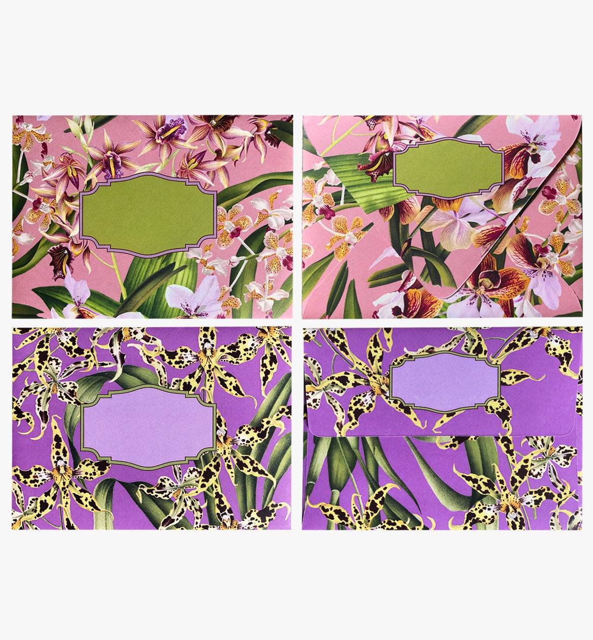 Colourful assorted patterned envelopes - orchid theme pack