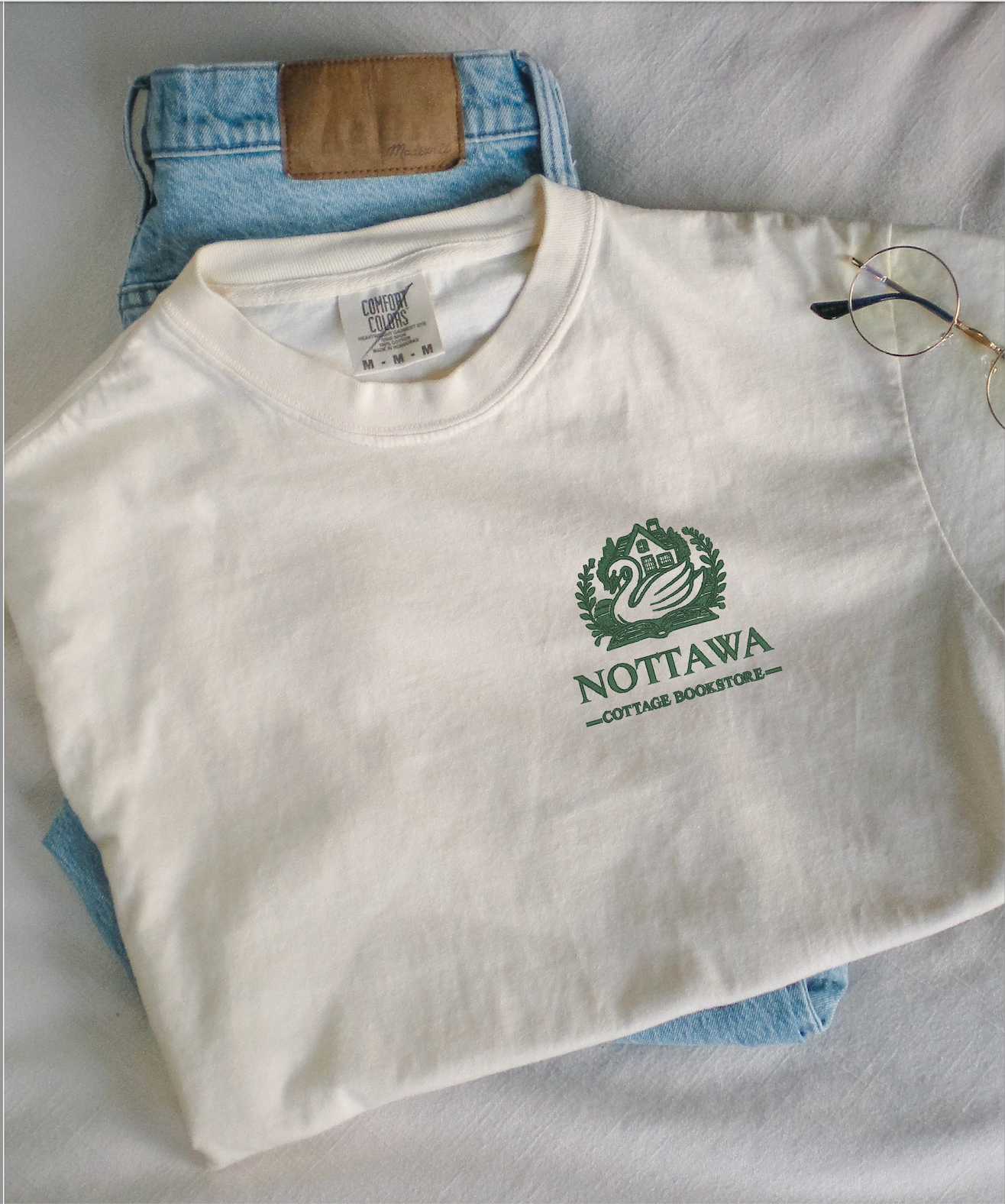 Signature Nottawa Cottage Bookstore logo t-shirt