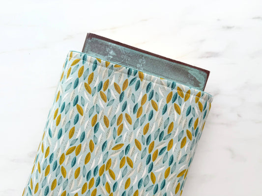Cascading leaves padded book sleeve