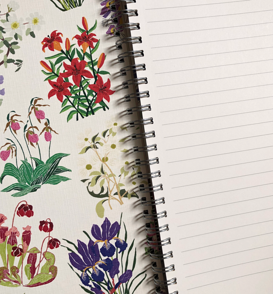 Canadian flowers spiral notebook – hardcover lined journal