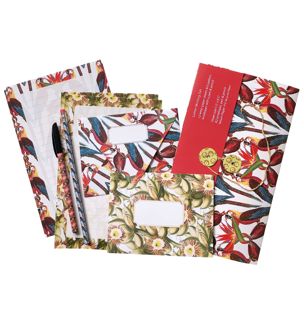 Vintage birds of paradise letter writing & stationary set