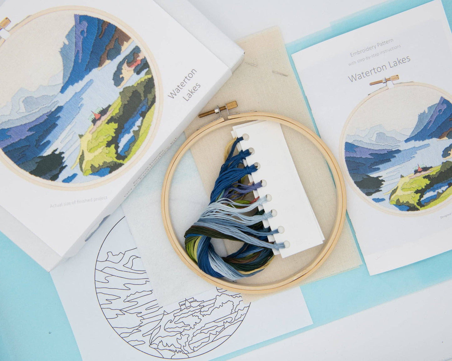 Waterton Lakes DIY embroidery kit