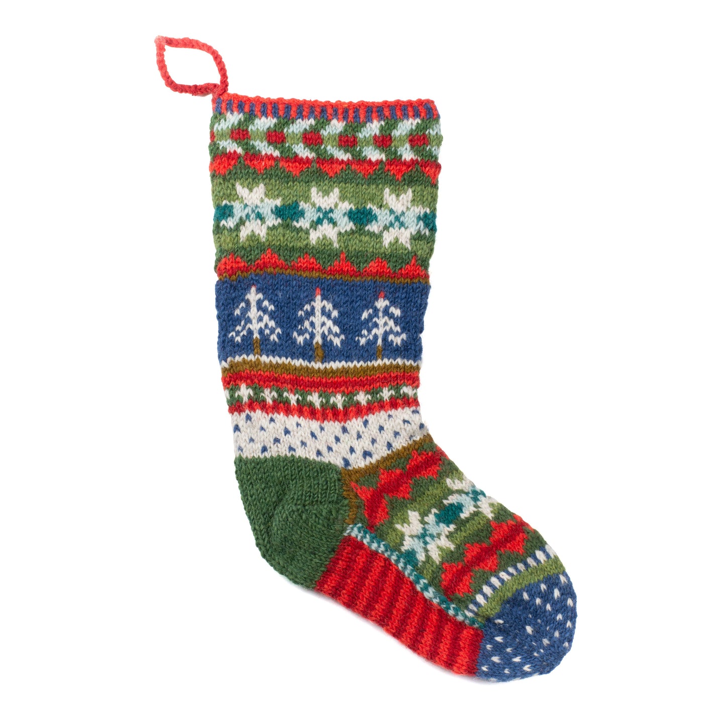 Festive Fair Isle hearth holiday stocking