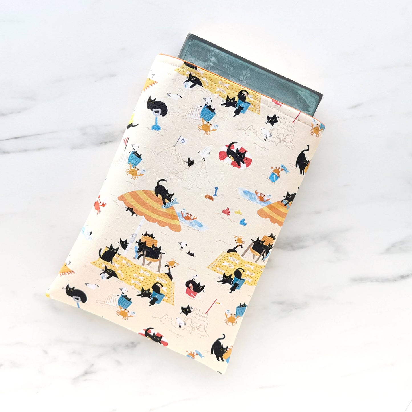 Beach cats padded book sleeve