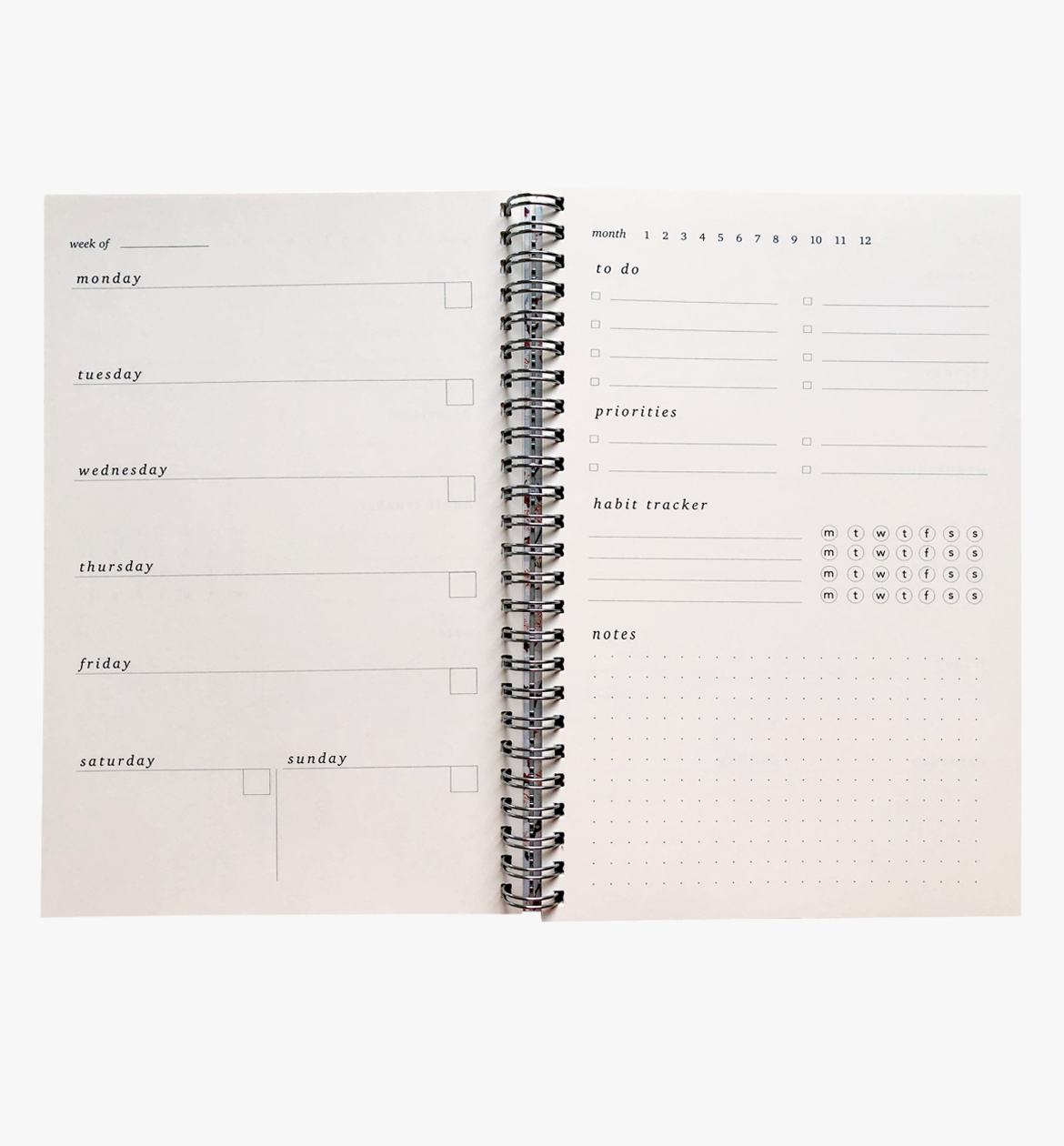 Japanese blossom undated weekly planner
