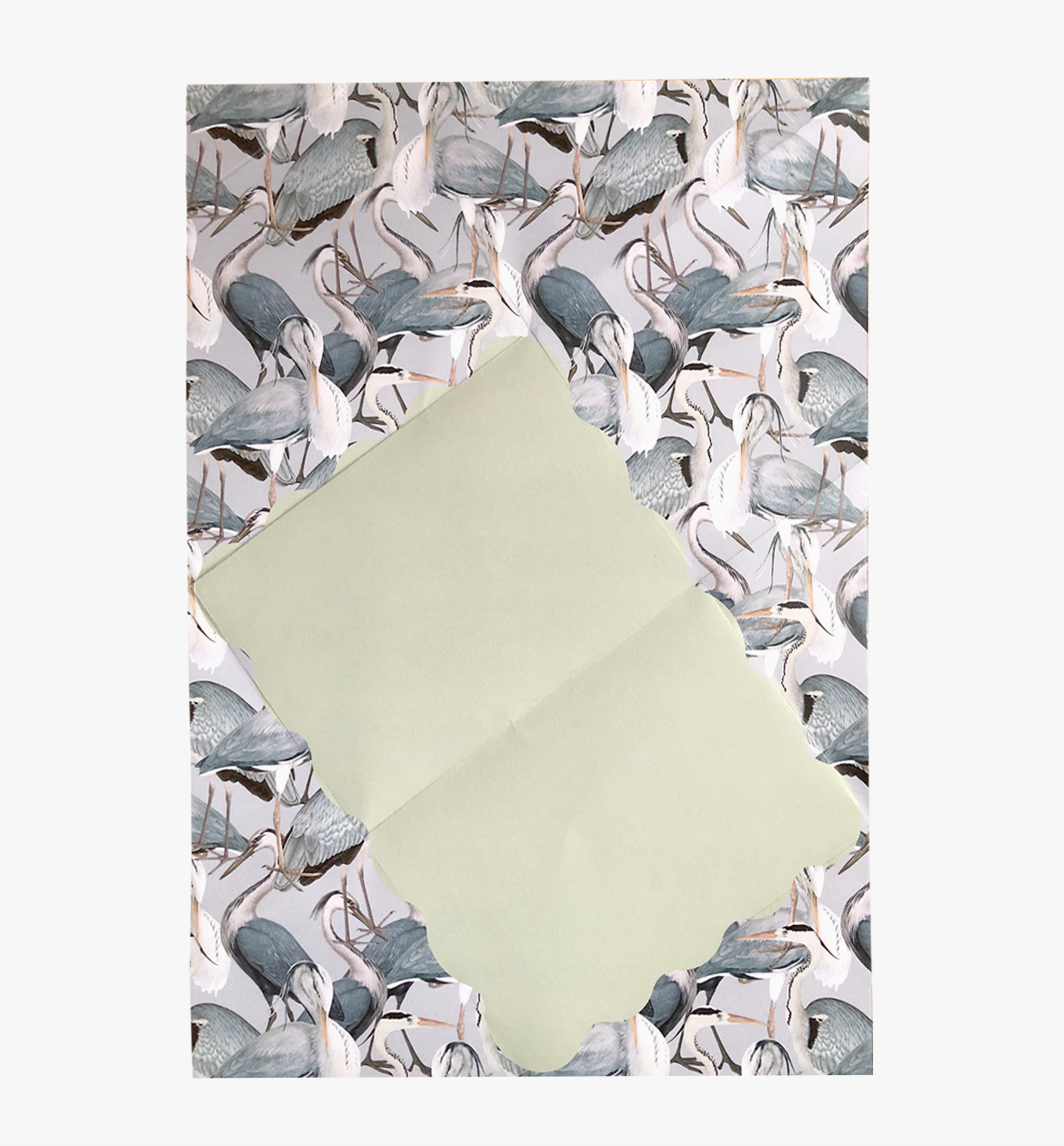 Vintage crane origami snail mail set