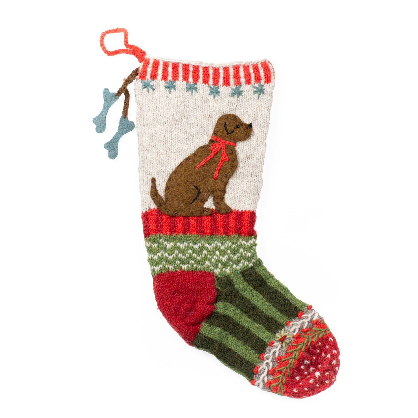Dog hearth holiday stocking