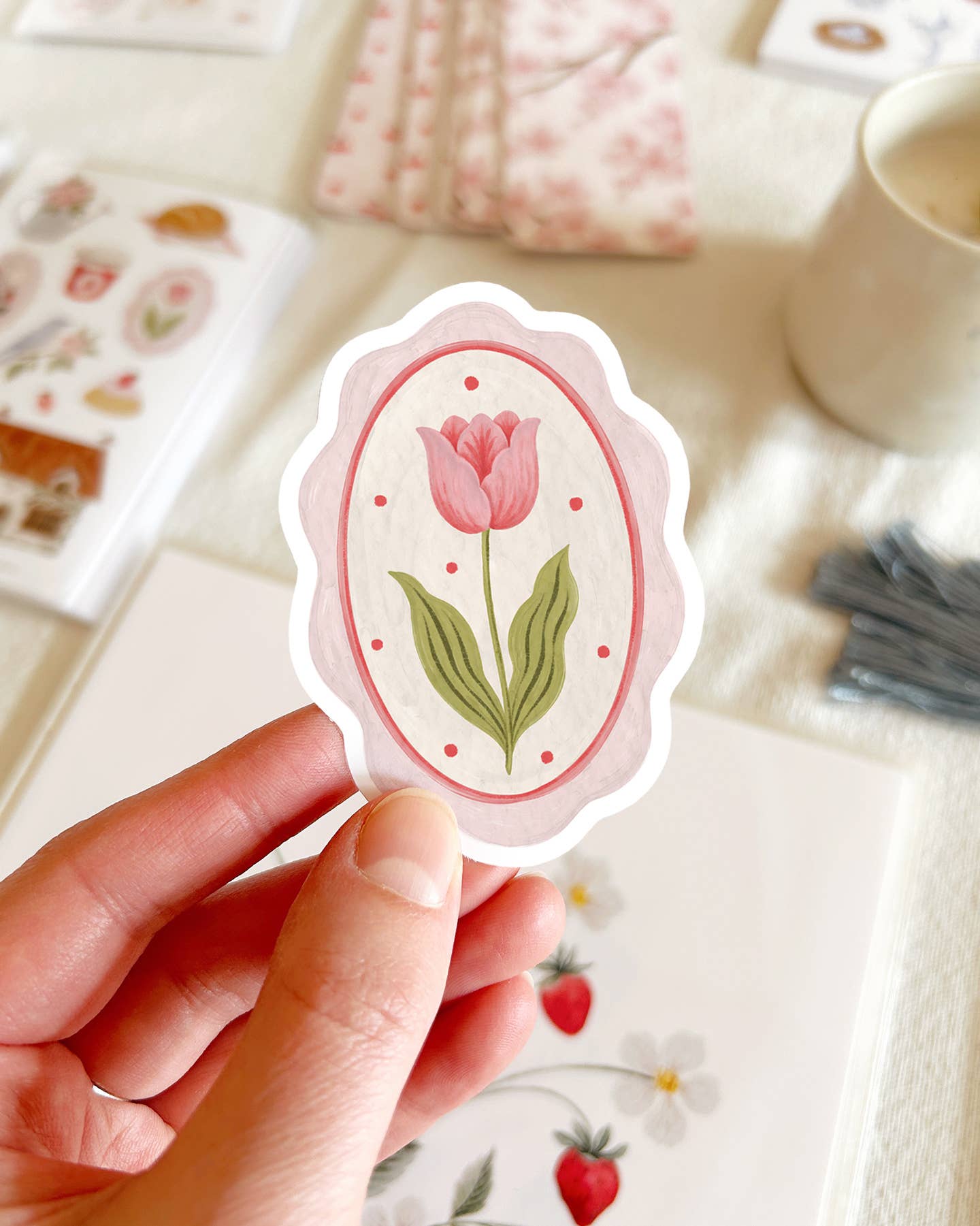 Vintage tulip sticker