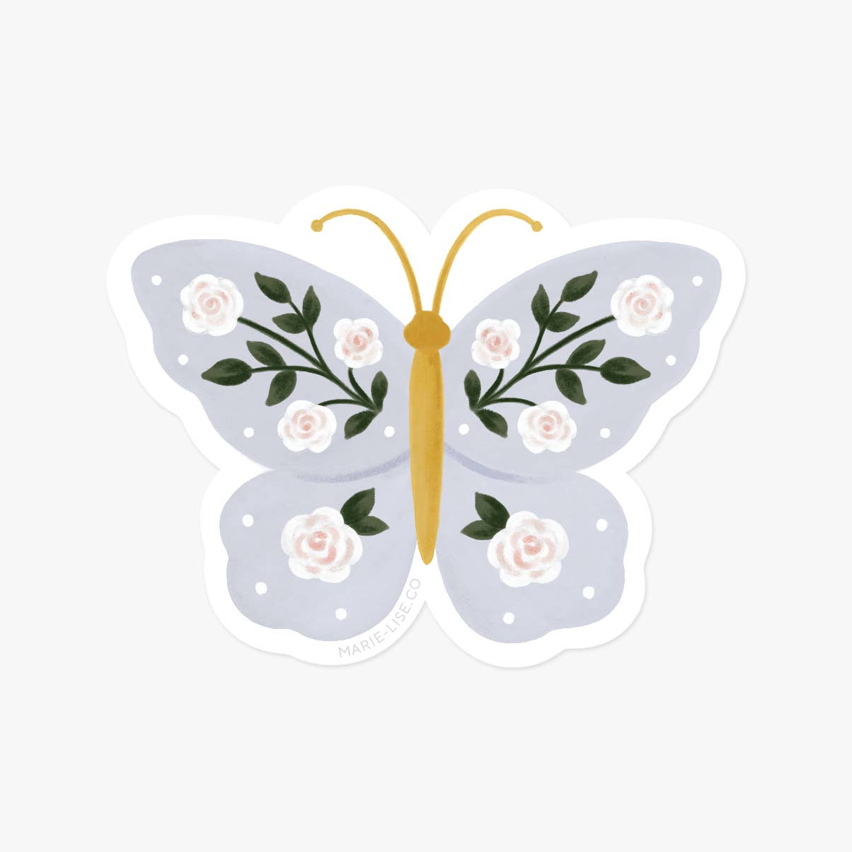 Floral butterfly sticker