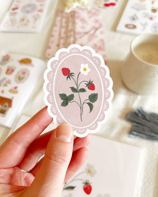 Vintage strawberry stickers