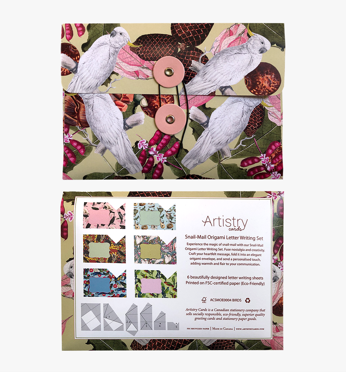 Birds of a feather origami snail mail set
