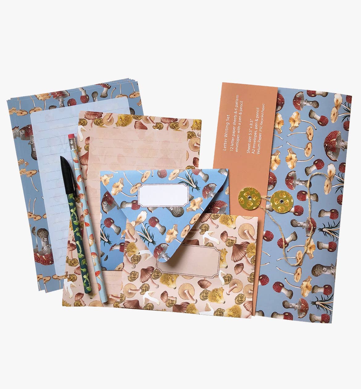 Vintage mushroom letter writing & stationary set