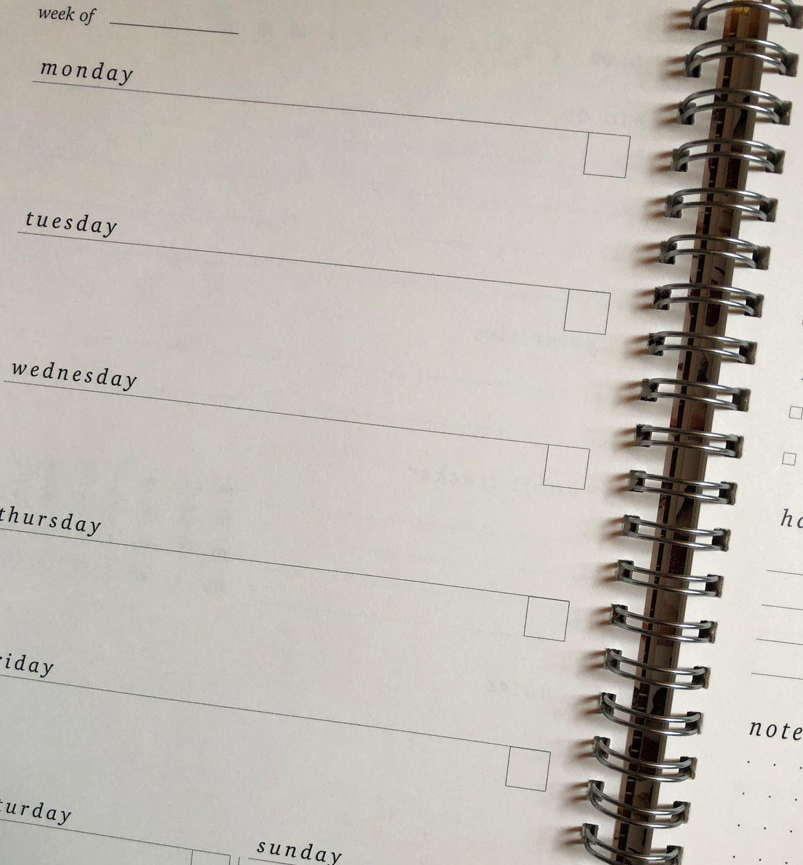 Cranes & hibiscus undated weekly planner