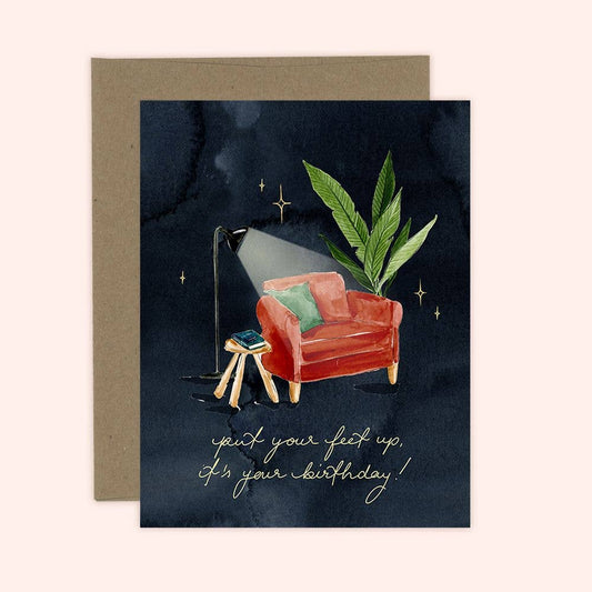 Put your feet up birthday card