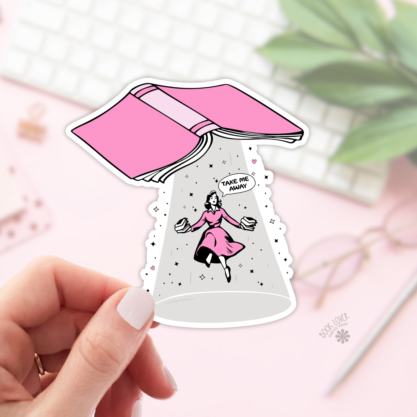 Take me away sticker