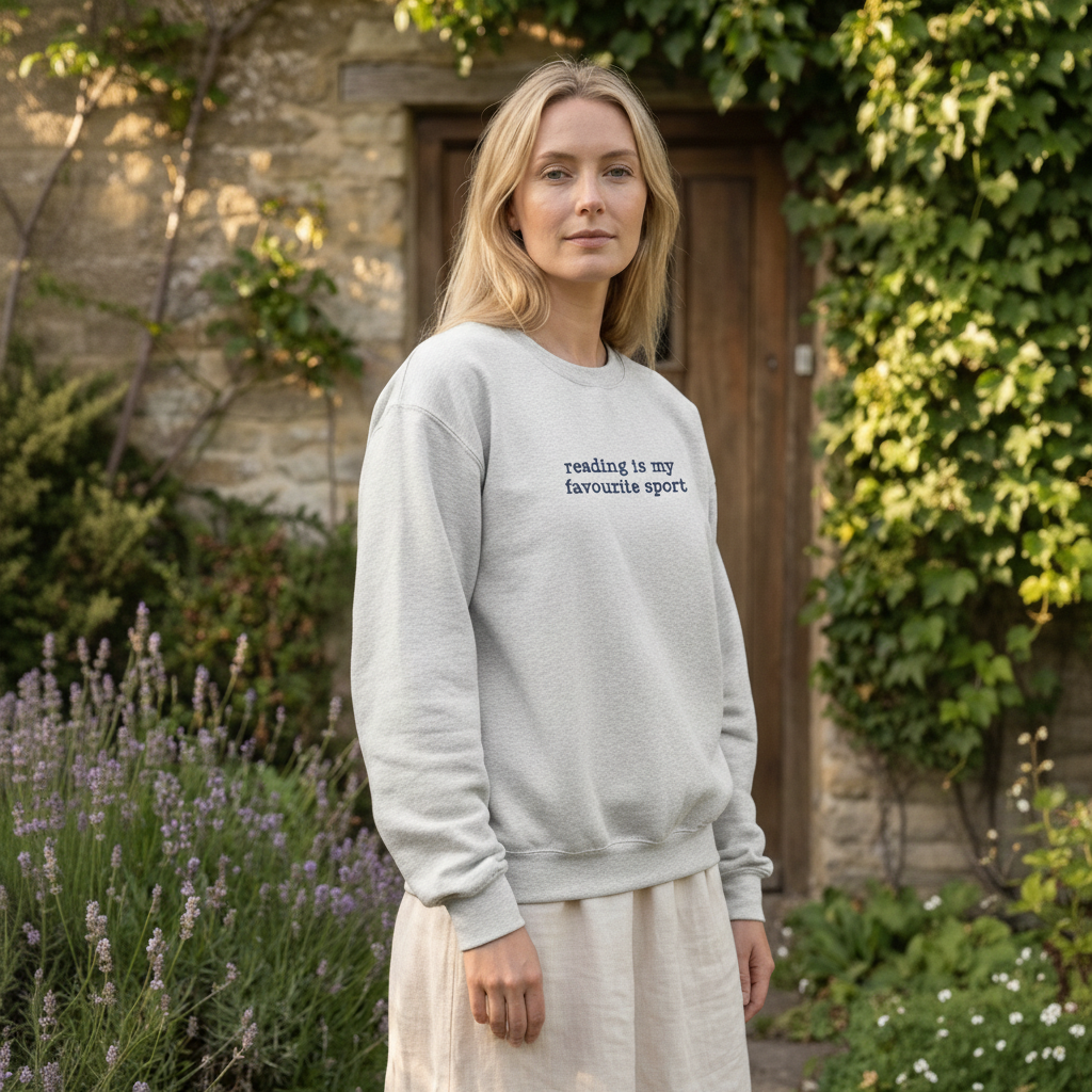 Reading is my favourite sport sweatshirt (ash grey)