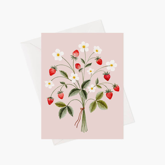 Strawberry bouquet greeting card