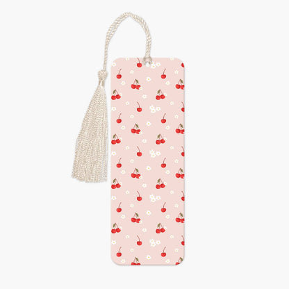 Cherries and flowers bookmark