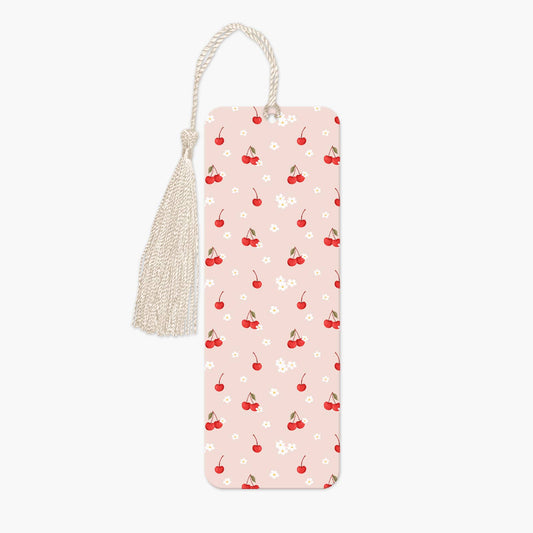 Cherries and flowers bookmark