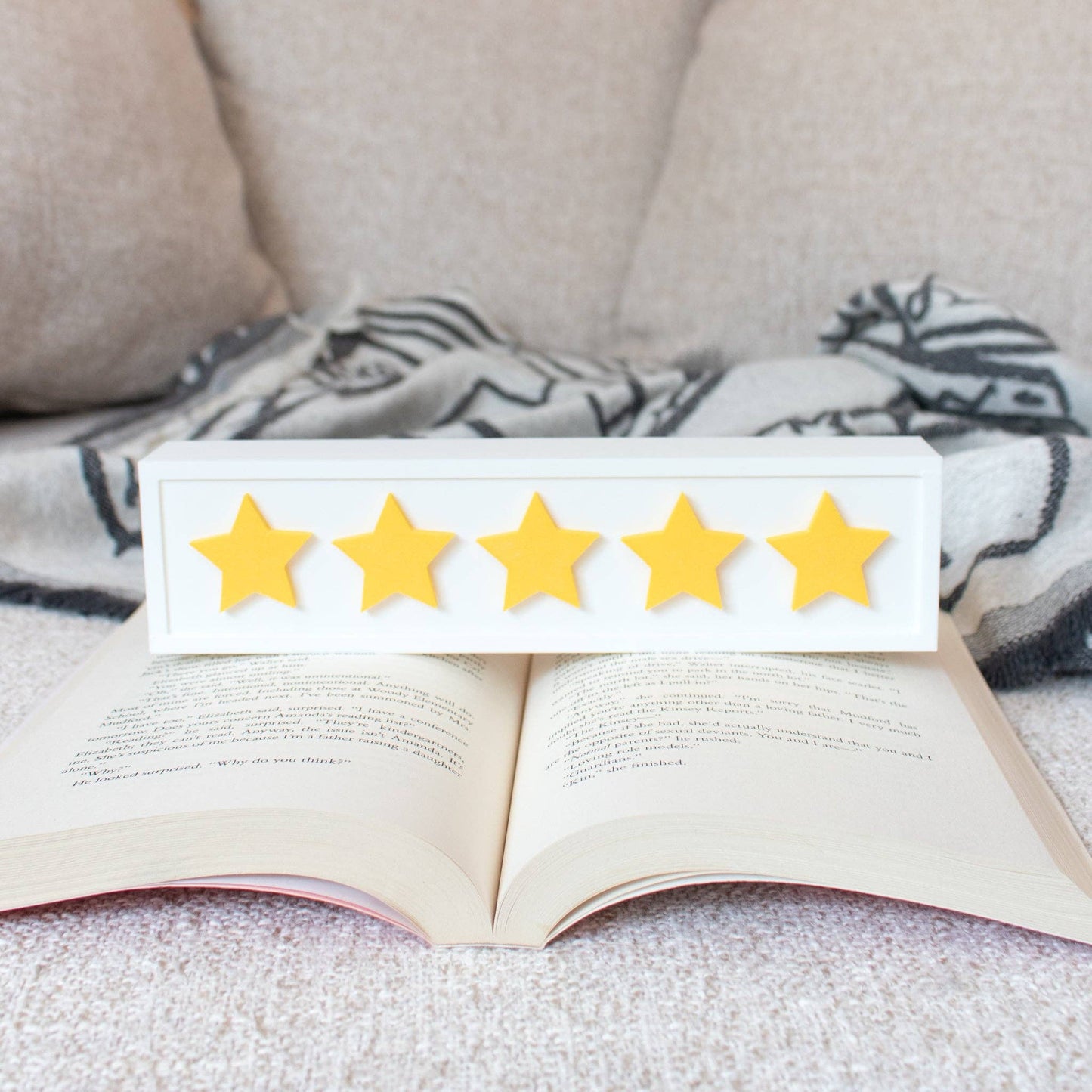 Star rating shelf decor