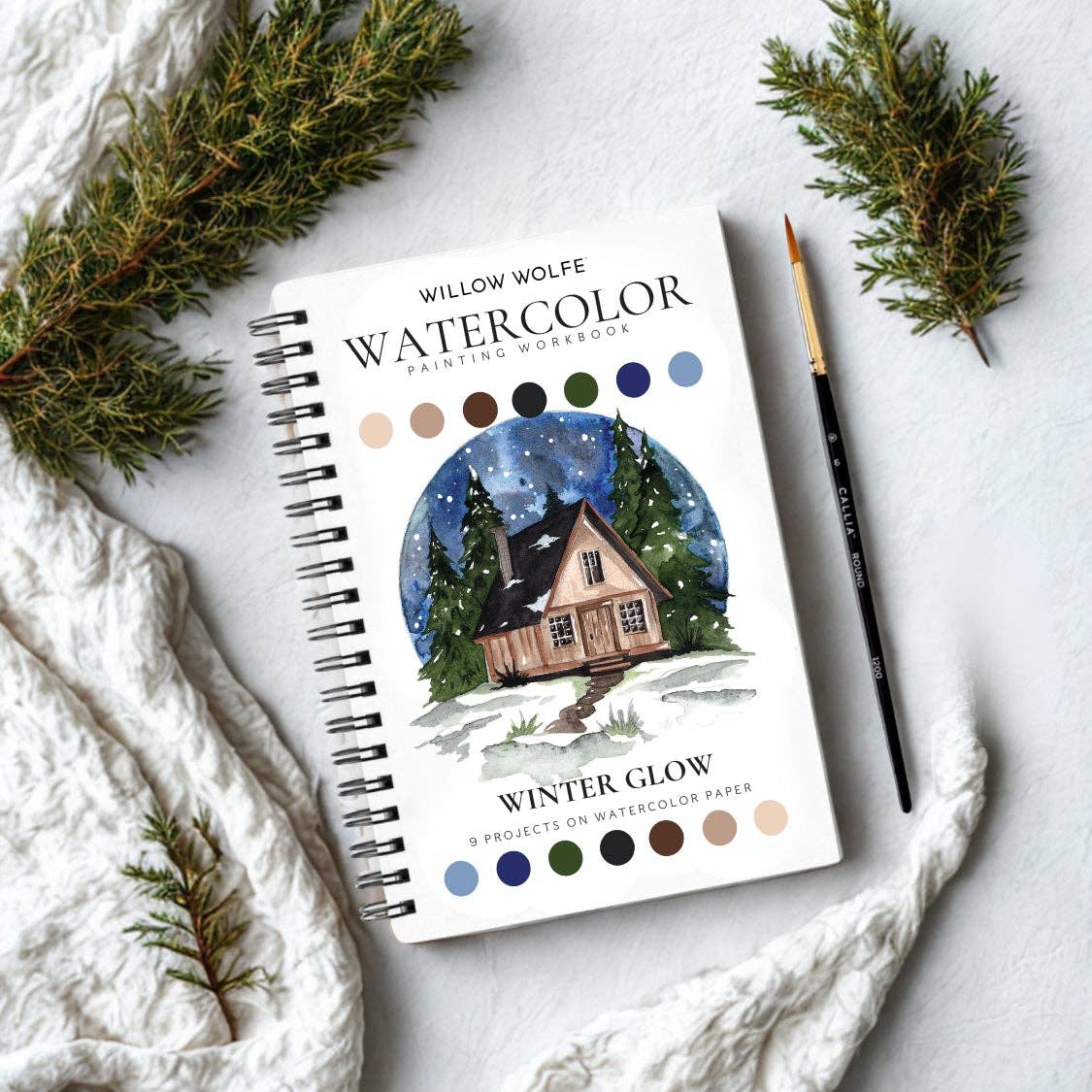Winter glow watercolor workbook