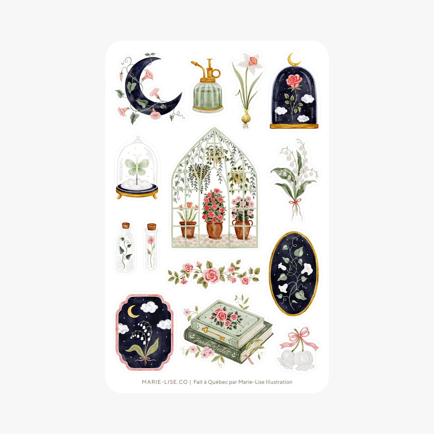 Secret garden sticker sheet